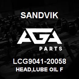 LCG9041-20058 Sandvik HEAD,LUBE OIL F | AGA Parts