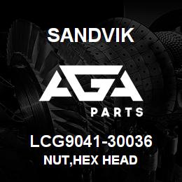 LCG9041-30036 Sandvik NUT,HEX HEAD | AGA Parts