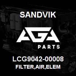 LCG9042-00008 Sandvik FILTER,AIR,ELEM | AGA Parts