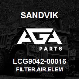 LCG9042-00016 Sandvik FILTER,AIR,ELEM | AGA Parts