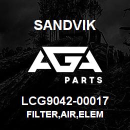 LCG9042-00017 Sandvik FILTER,AIR,ELEM | AGA Parts