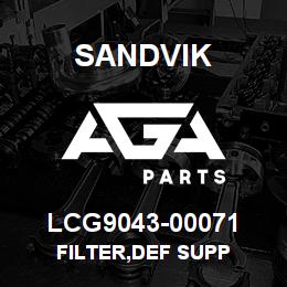 LCG9043-00071 Sandvik FILTER,DEF SUPP | AGA Parts
