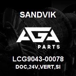 LCG9043-00078 Sandvik DOC,24V,VERT,SI | AGA Parts