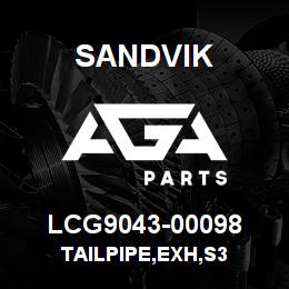 LCG9043-00098 Sandvik TAILPIPE,EXH,S3 | AGA Parts