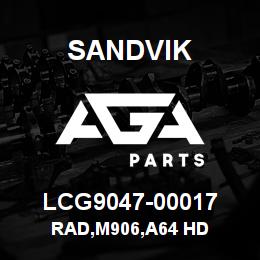 LCG9047-00017 Sandvik RAD,M906,A64 HD | AGA Parts