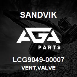 LCG9049-00007 Sandvik VENT,VALVE | AGA Parts