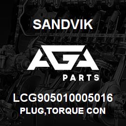 LCG905010005016 Sandvik PLUG,TORQUE CON | AGA Parts
