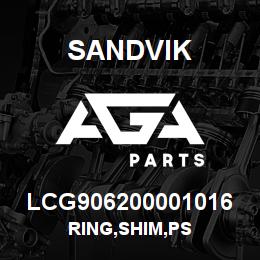 LCG906200001016 Sandvik RING,SHIM,PS | AGA Parts