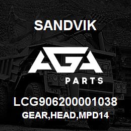 LCG906200001038 Sandvik GEAR,HEAD,MPD14 | AGA Parts