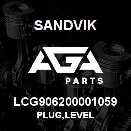 LCG906200001059 Sandvik PLUG,LEVEL | AGA Parts