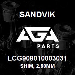 LCG908010003031 Sandvik SHIM, 2.60MM | AGA Parts