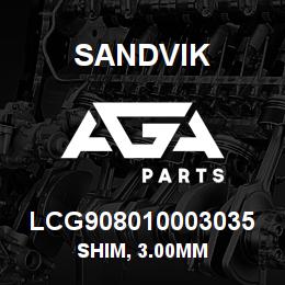 LCG908010003035 Sandvik SHIM, 3.00MM | AGA Parts