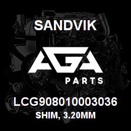 LCG908010003036 Sandvik SHIM, 3.20MM | AGA Parts