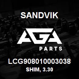 LCG908010003038 Sandvik SHIM, 3.30 | AGA Parts