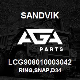 LCG908010003042 Sandvik RING,SNAP,D34 | AGA Parts