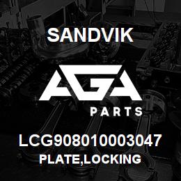 LCG908010003047 Sandvik PLATE,LOCKING | AGA Parts