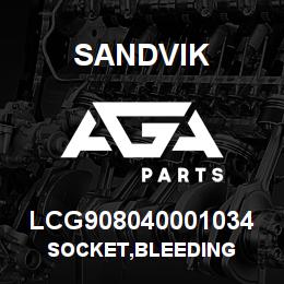 LCG908040001034 Sandvik SOCKET,BLEEDING | AGA Parts