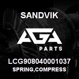 LCG908040001037 Sandvik SPRING,COMPRESS | AGA Parts
