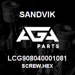 LCG908040001081 Sandvik SCREW,HEX | AGA Parts