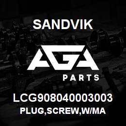 LCG908040003003 Sandvik PLUG,SCREW,W/MA | AGA Parts