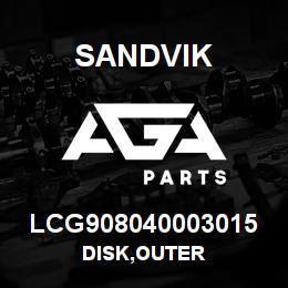 LCG908040003015 Sandvik DISK,OUTER | AGA Parts