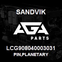 LCG908040003031 Sandvik PIN,PLANETARY | AGA Parts