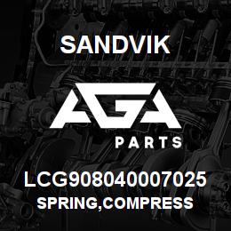 LCG908040007025 Sandvik SPRING,COMPRESS | AGA Parts