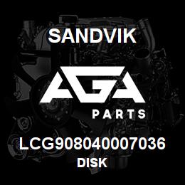 LCG908040007036 Sandvik DISK | AGA Parts