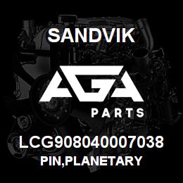 LCG908040007038 Sandvik PIN,PLANETARY | AGA Parts