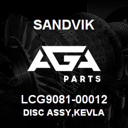 LCG9081-00012 Sandvik DISC ASSY,KEVLA | AGA Parts