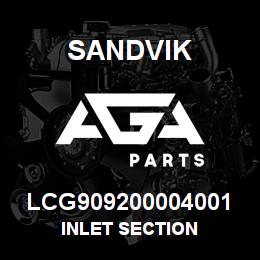LCG909200004001 Sandvik INLET SECTION | AGA Parts