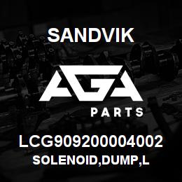 LCG909200004002 Sandvik SOLENOID,DUMP,L | AGA Parts
