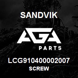 LCG910400002007 Sandvik SCREW | AGA Parts