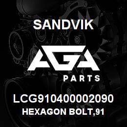 LCG910400002090 Sandvik HEXAGON BOLT,91 | AGA Parts