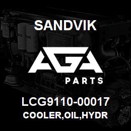 LCG9110-00017 Sandvik COOLER,OIL,HYDR | AGA Parts