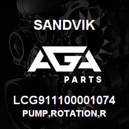 LCG911100001074 Sandvik PUMP,ROTATION,R | AGA Parts