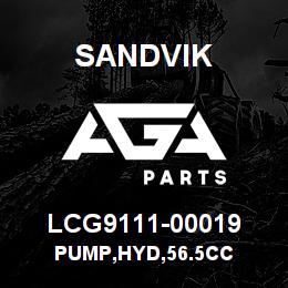 LCG9111-00019 Sandvik PUMP,HYD,56.5CC | AGA Parts