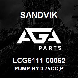 LCG9111-00062 Sandvik PUMP,HYD,75CC,P | AGA Parts