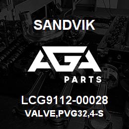 LCG9112-00028 Sandvik VALVE,PVG32,4-S | AGA Parts