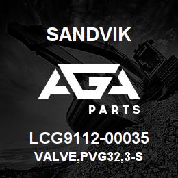 LCG9112-00035 Sandvik VALVE,PVG32,3-S | AGA Parts