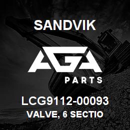 LCG9112-00093 Sandvik VALVE, 6 SECTIO | AGA Parts