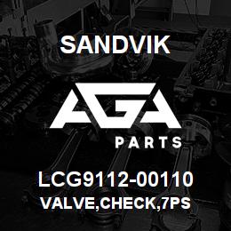 LCG9112-00110 Sandvik VALVE,CHECK,7PS | AGA Parts