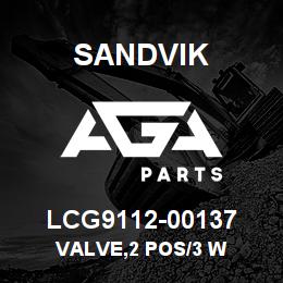 LCG9112-00137 Sandvik VALVE,2 POS/3 W | AGA Parts