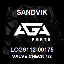 LCG9112-00175 Sandvik VALVE,CHECK 1/2 | AGA Parts