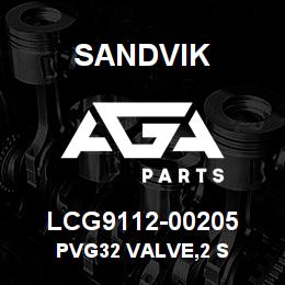 LCG9112-00205 Sandvik PVG32 VALVE,2 S | AGA Parts