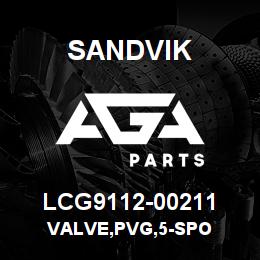 LCG9112-00211 Sandvik VALVE,PVG,5-SPO | AGA Parts