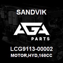 LCG9113-00002 Sandvik MOTOR,HYD,160CC | AGA Parts