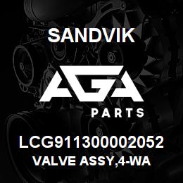 LCG911300002052 Sandvik VALVE ASSY,4-WA | AGA Parts