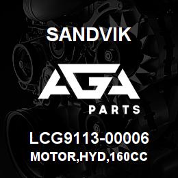 LCG9113-00006 Sandvik MOTOR,HYD,160CC | AGA Parts
