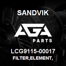 LCG9115-00017 Sandvik FILTER,ELEMENT, | AGA Parts